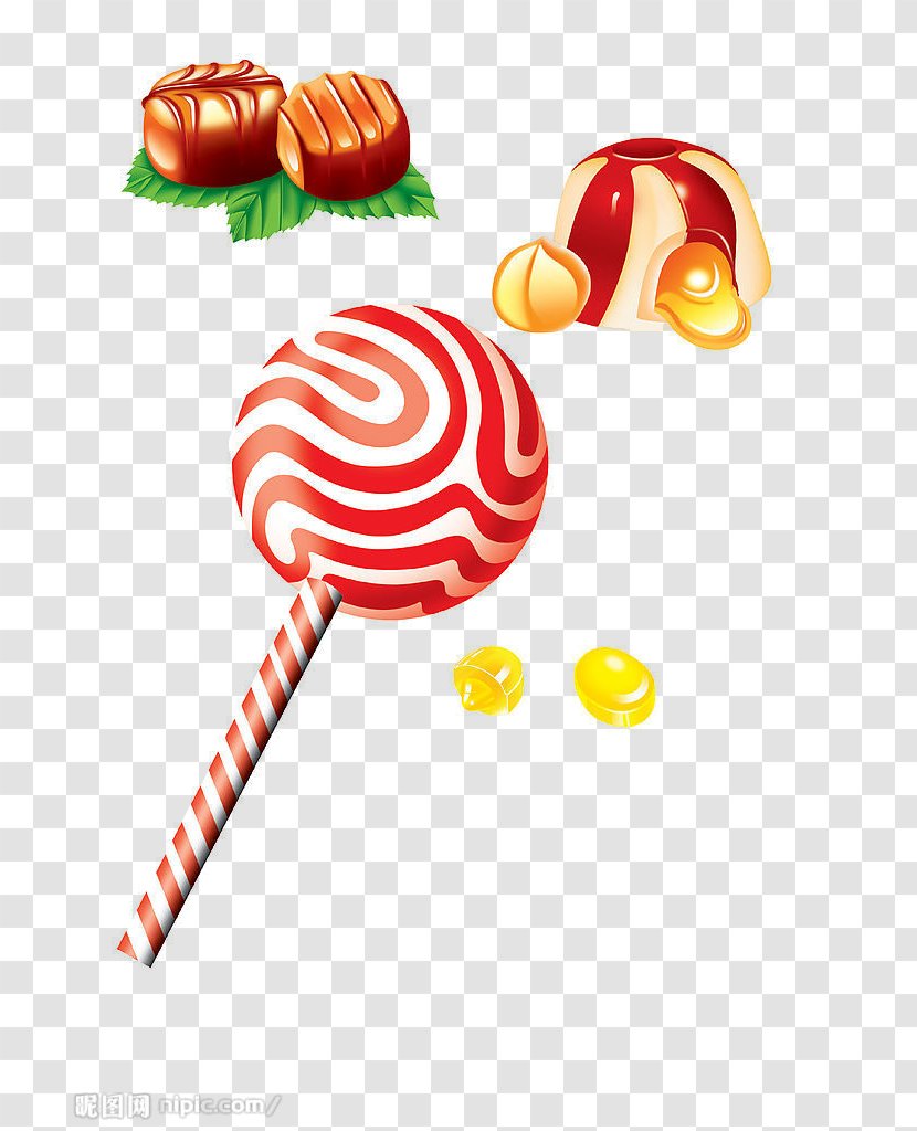 Lollipop Hard Candy Sugar - Food - Hand-painted Creative 3d Image Transparent PNG