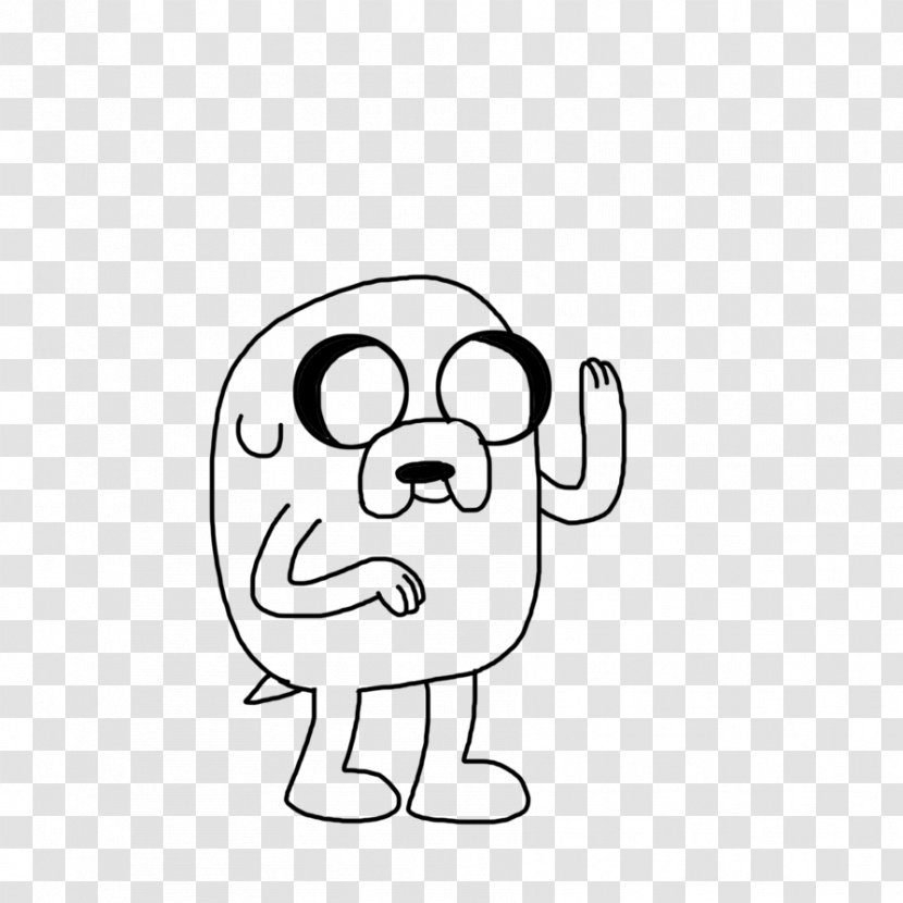 Jake The Dog Line Art Black And White Snout - Tree Transparent PNG