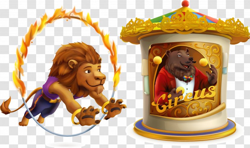 Circus Royalty-free Stock Photography Illustration - Lion Cartoon Cow Vector Performance Transparent PNG