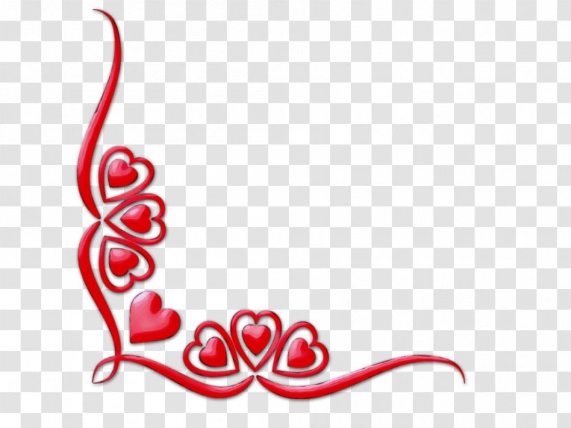 Valentines Day Heart - Line Art - Ornament Red Transparent PNG