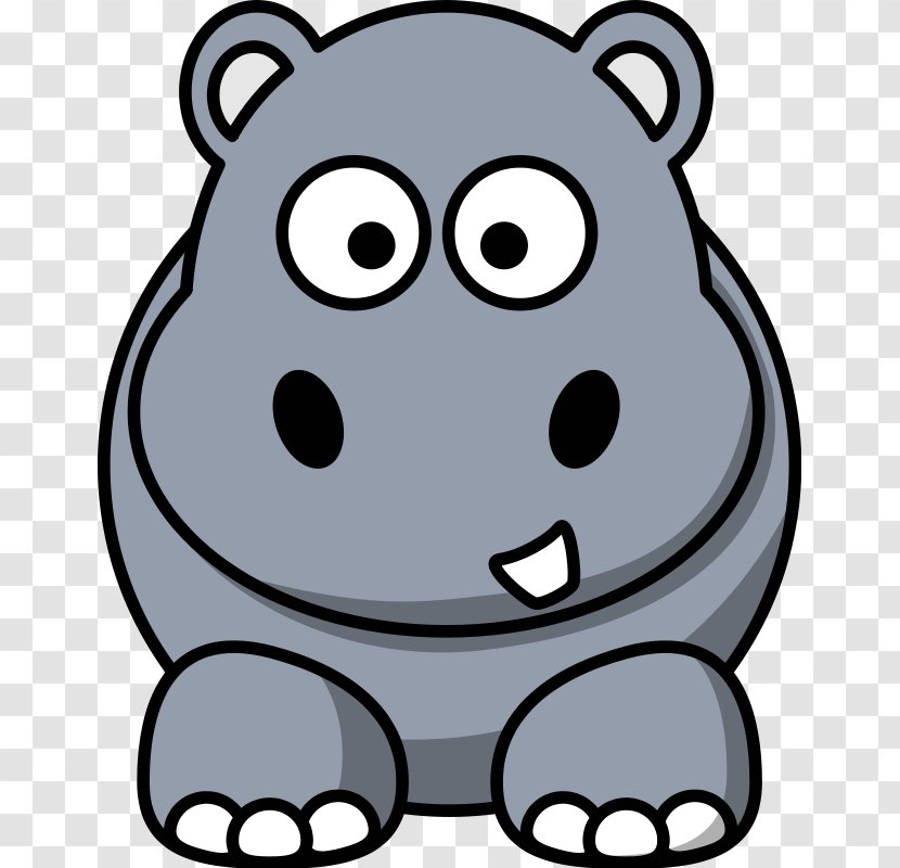 Cartoon Hippopotamus Clip Art - Smile - Cute Animals Transparent PNG