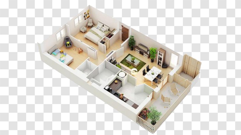 Apartment 3D Computer Graphics Floor Plan House - Architecture - Interior Design Transparent PNG