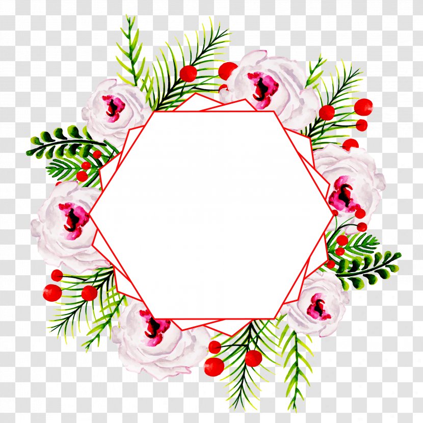Watercolor Christmas Wreath - Conifer - Interior Design Transparent PNG