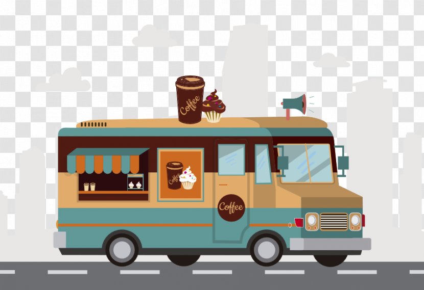 Fast Food Car Truck Illustration - Vehicle - Ice Cream Vector Elements Transparent PNG