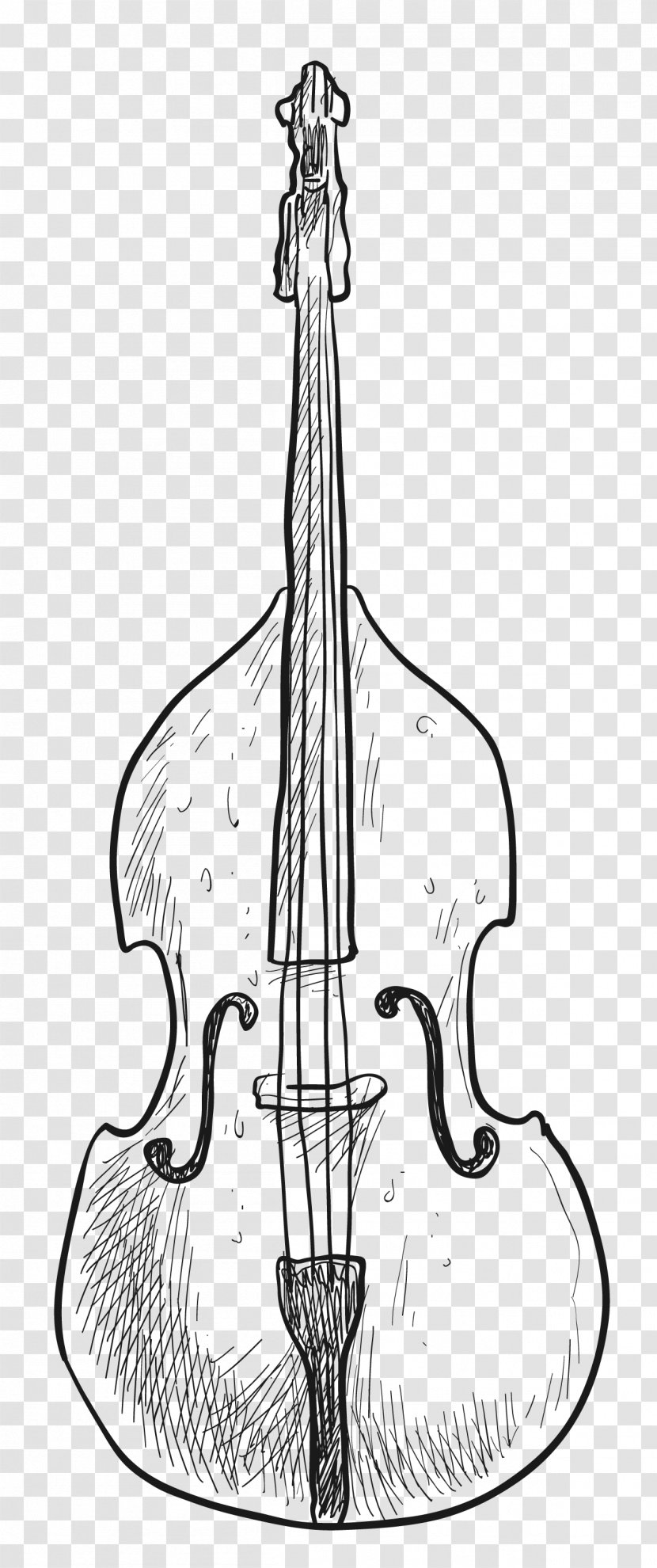 Double Bass Violin Cello Design - Viol - Vintage Calligraphy Transparent PNG