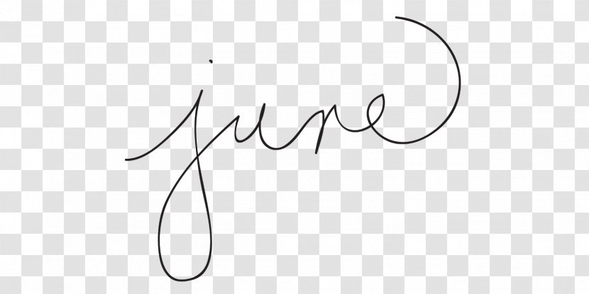 Logo White Point Angle - Calligraphy - June Month Transparent PNG