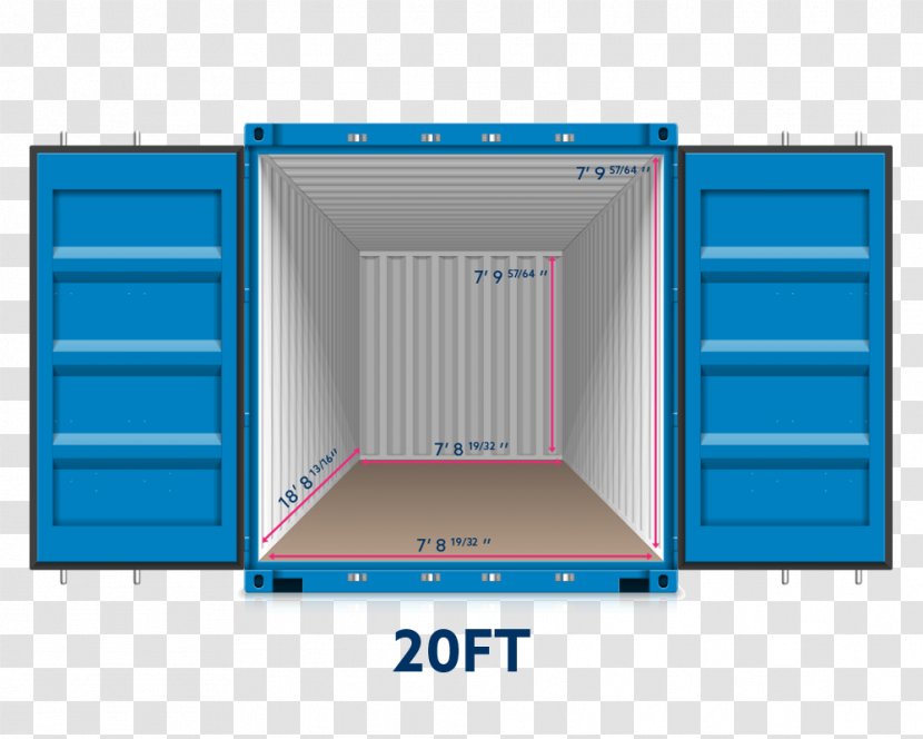 Intermodal Container Shipping Architecture Twenty-foot Equivalent Unit Freight Transport - Self Storage - Warehouse Transparent PNG