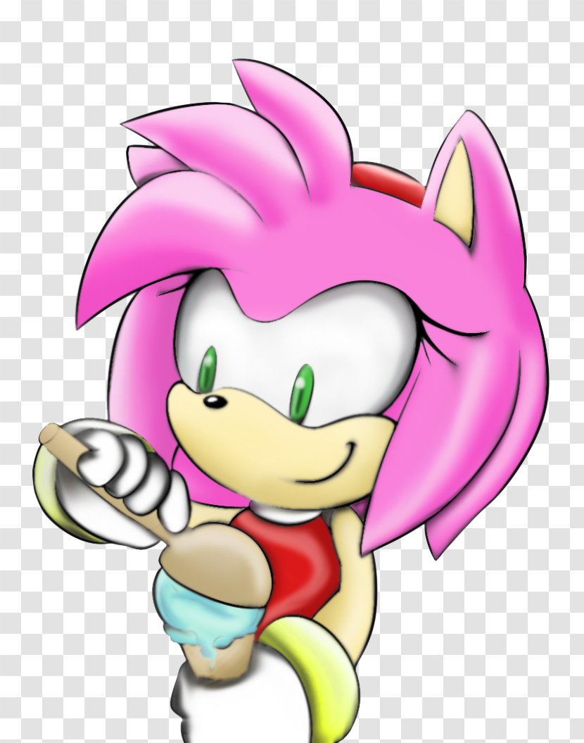 Amy Rose Ice Cream Ariciul Sonic The Hedgehog - Heart Transparent PNG