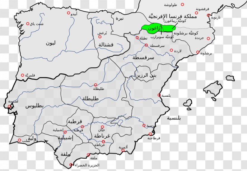 Andalusia Al-Andalus Kingdom Of Navarre Aragon - Map Transparent PNG