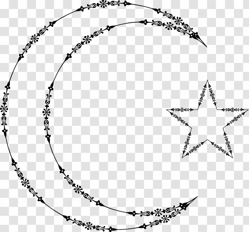 Star And Crescent Moon Lunar Phase Clip Art - Body Jewelry Transparent PNG