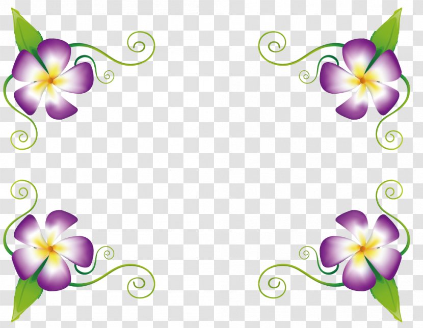 Vector Graphics Image Flower Floral Design - Purple - Bb Frame Transparent PNG