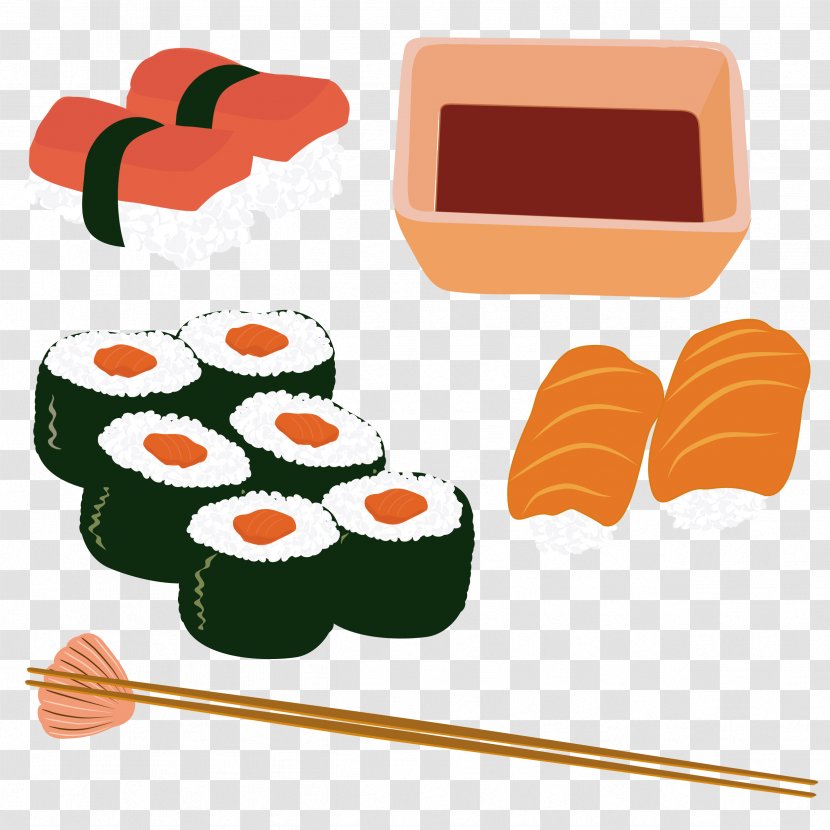 History Of Sushi Japanese Cuisine Sashimi Seafood - Vector Download Transparent PNG