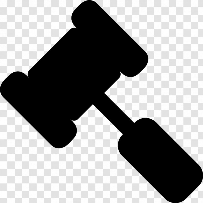 Font Awesome Symbol Gavel - Black And White - Files Transparent PNG
