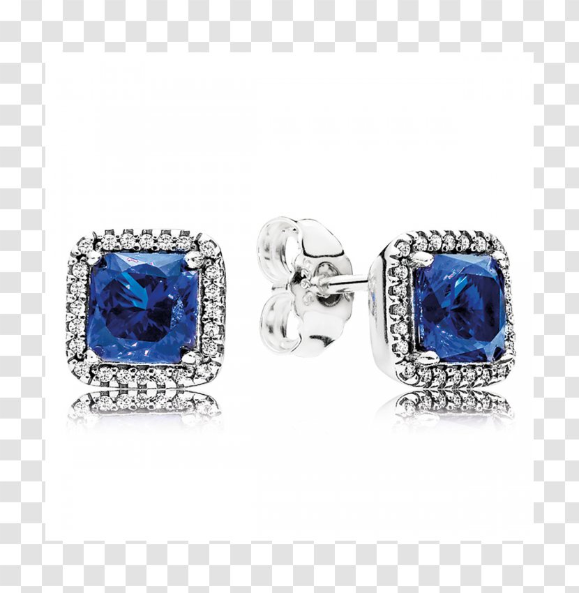 Earring Pandora Jewellery Blue Cubic Zirconia - Earrings - Bargain Sale Transparent PNG