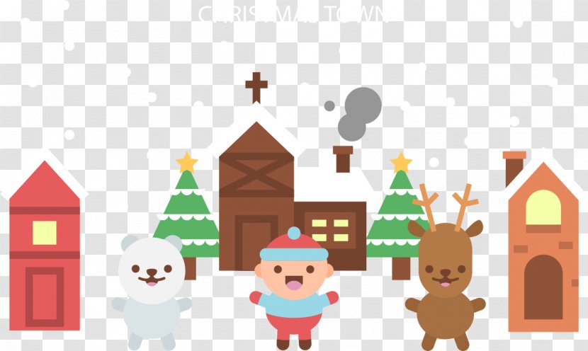 Christmas Illustration - Play - Flat Town Transparent PNG