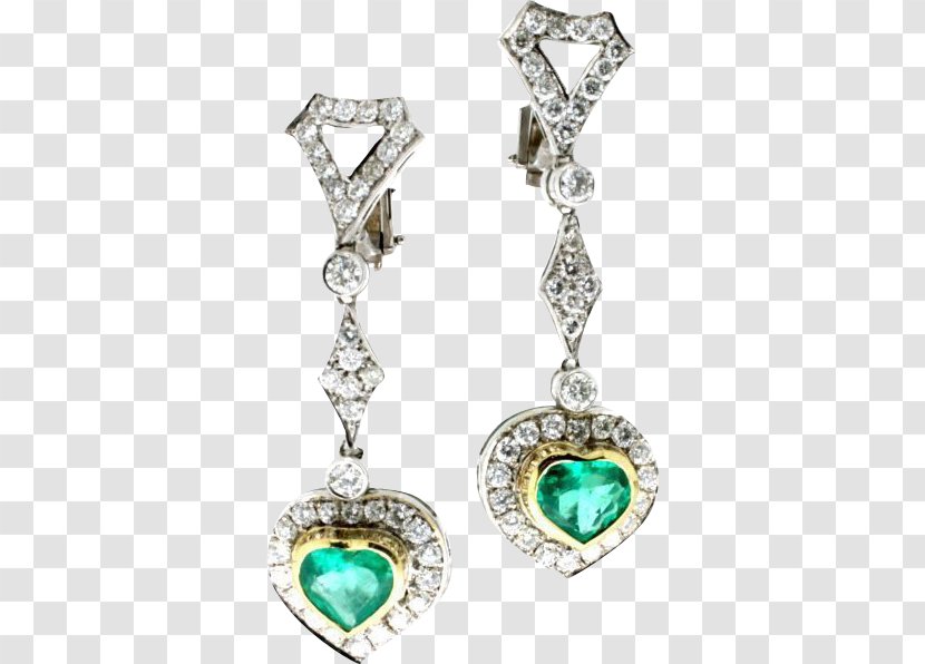 Earring Emerald Body Jewellery Locket Diamond - Pendant Transparent PNG