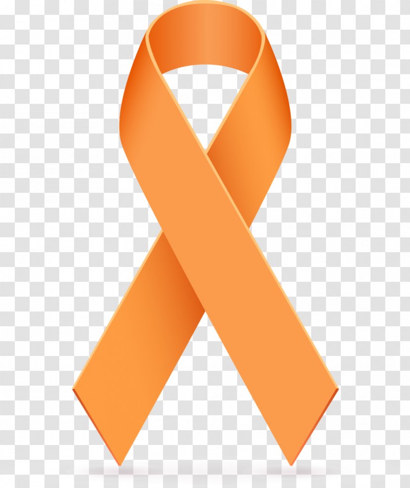 Orange Ribbon Awareness Leukemia Clip Art - Peach Transparent PNG