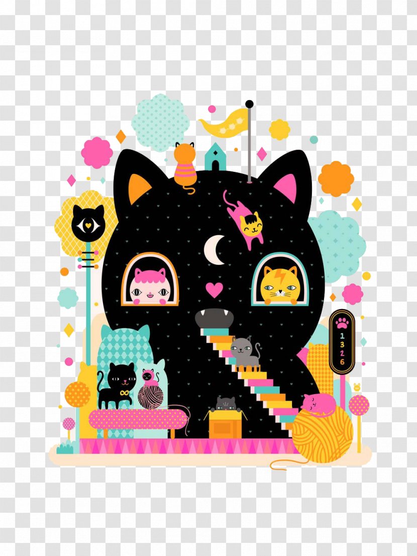 Cats House Illustrator Art Illustration - Model Sheet - Cat Transparent PNG