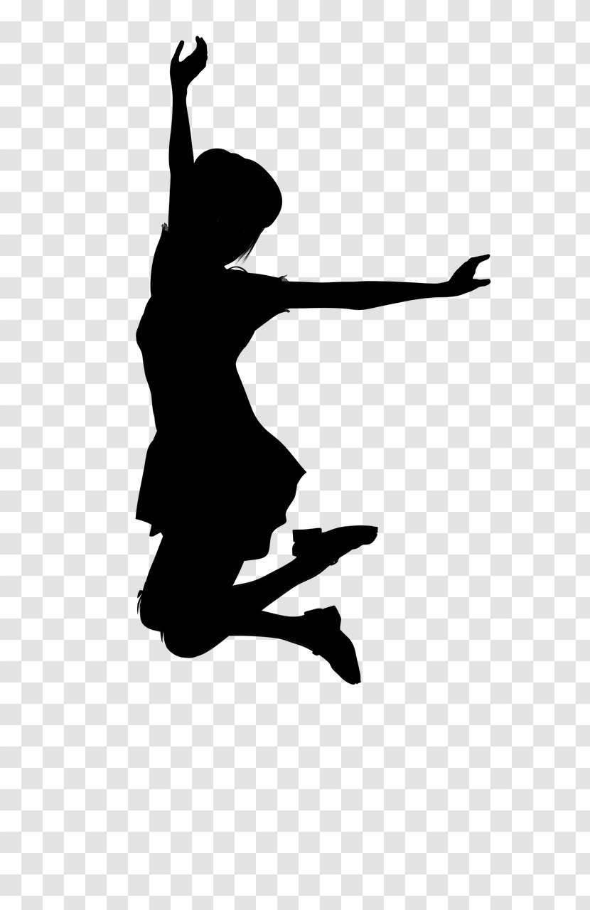 Woman Cartoon - Portrait - Athletic Dance Move Jumping Transparent PNG