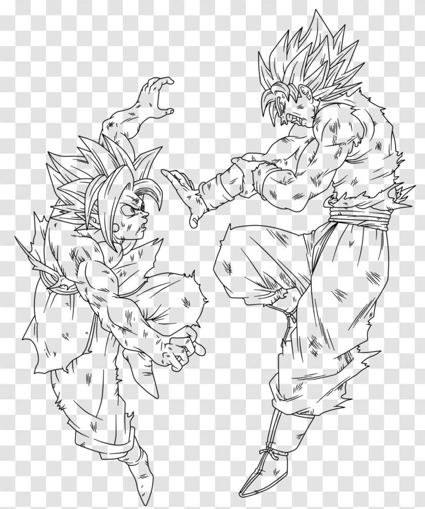 Line Art Goku Vegeta Beerus Gogeta - Cartoon Transparent PNG