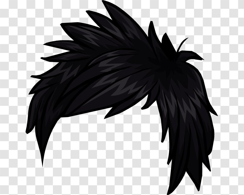 Club Penguin Hair Clip Art - Hairstyle - Black Transparent PNG