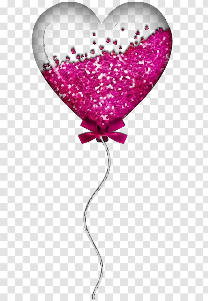Balloon Pink Party Supply Violet Heart - Magenta Transparent PNG