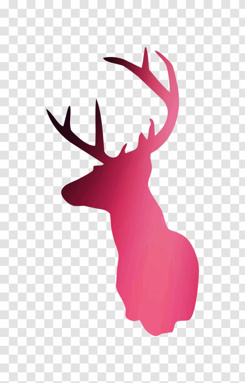 Reindeer Rudolph White-tailed Deer Clip Art - Pink Transparent PNG