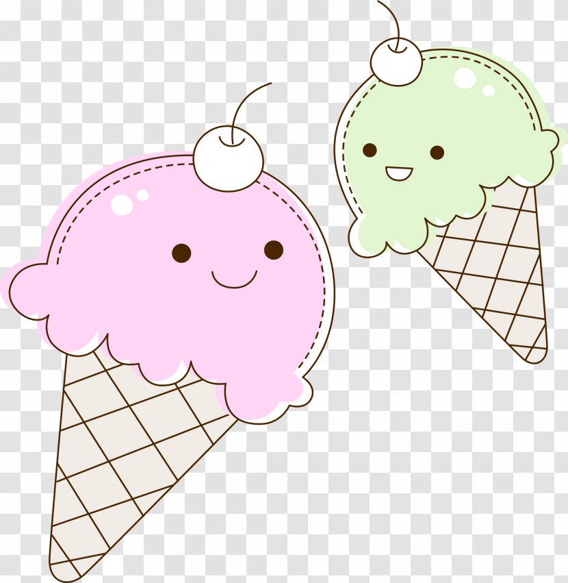 Ice Cream Cones Matcha - Cartoon Transparent PNG