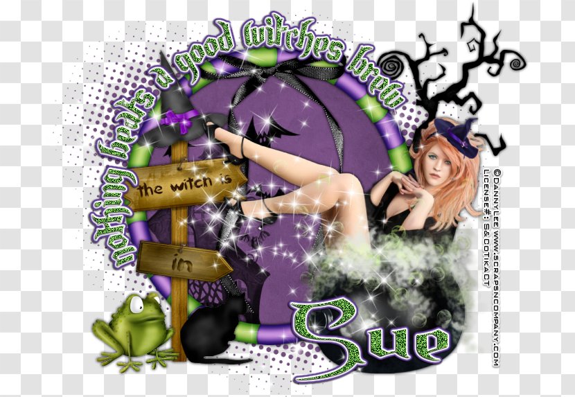 Cartoon Text Purple Convite - Party - Witches Brew Transparent PNG
