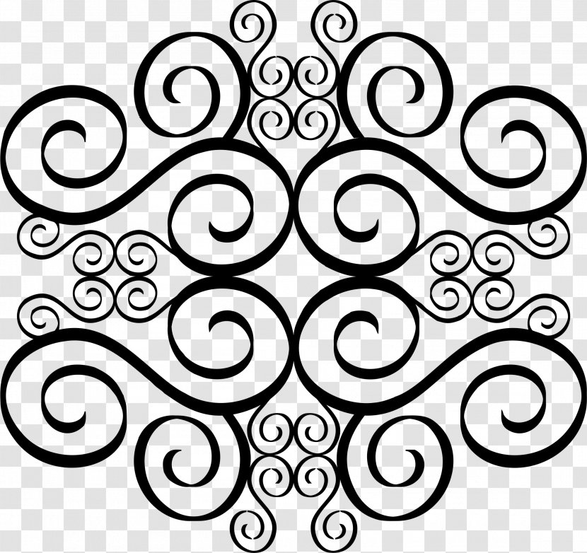 Clip Art - Black And White - Flourish Transparent PNG