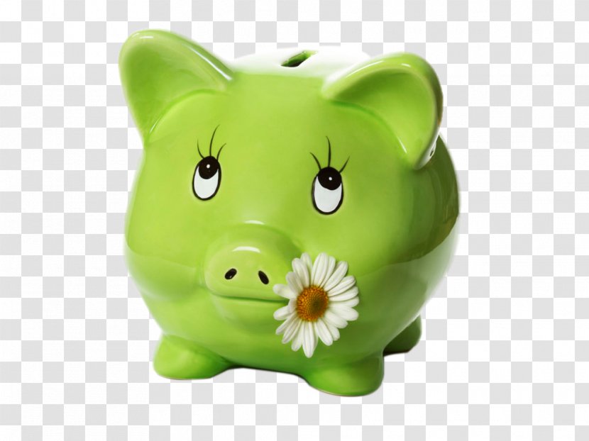 Piggy Bank Savings Account Green - Cute Pig Transparent PNG