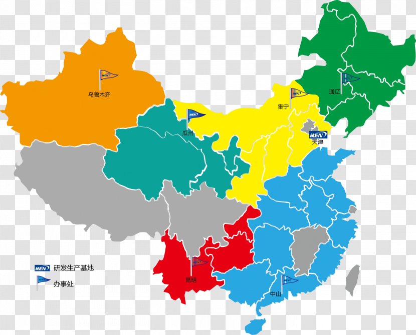 Northwest China Vector Graphics Map Autonomous Regions Of - Region - Electrical Safety Transparent PNG