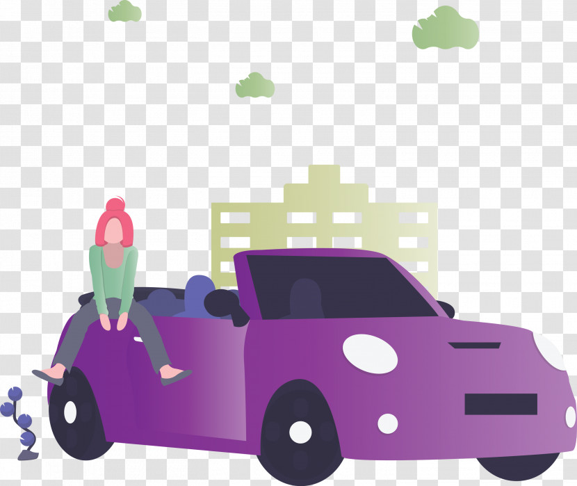 Green Vehicle Violet Pink Cartoon Transparent PNG