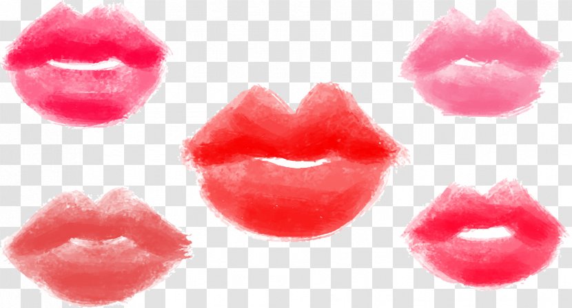 Creative Watercolor Painting Lip - Vector Paints Lips Transparent PNG