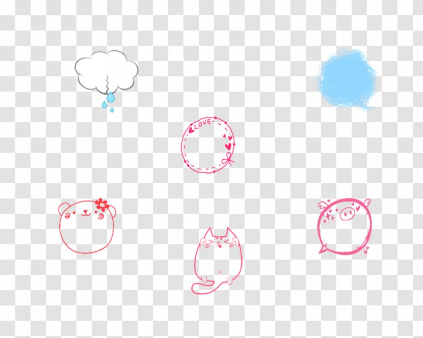 Circle Pattern - Text - Hand-painted Pig Kitten Transparent PNG