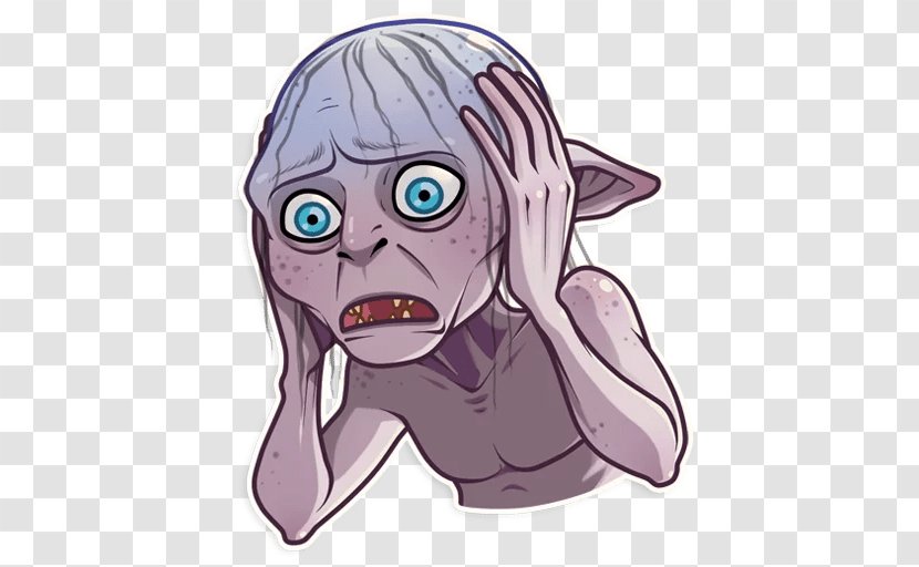 Gollum Telegram Sticker The Hobbit Text - Frame - Dementia Transparent PNG