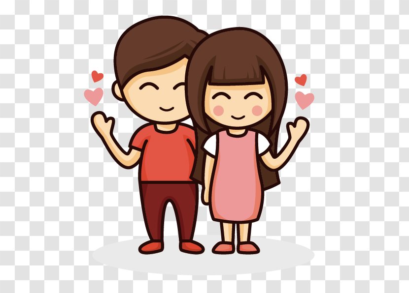 Drawing Cartoon Couple Love - Tree Transparent PNG