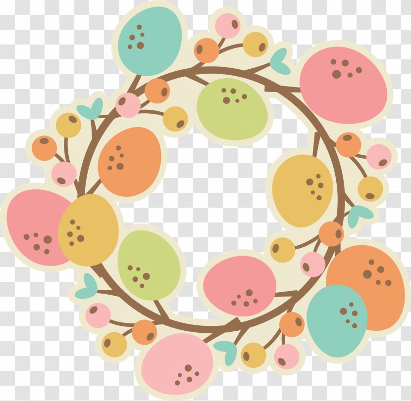 Easter Bunny Wreath Egg Clip Art - Wreaths Clipart Transparent PNG
