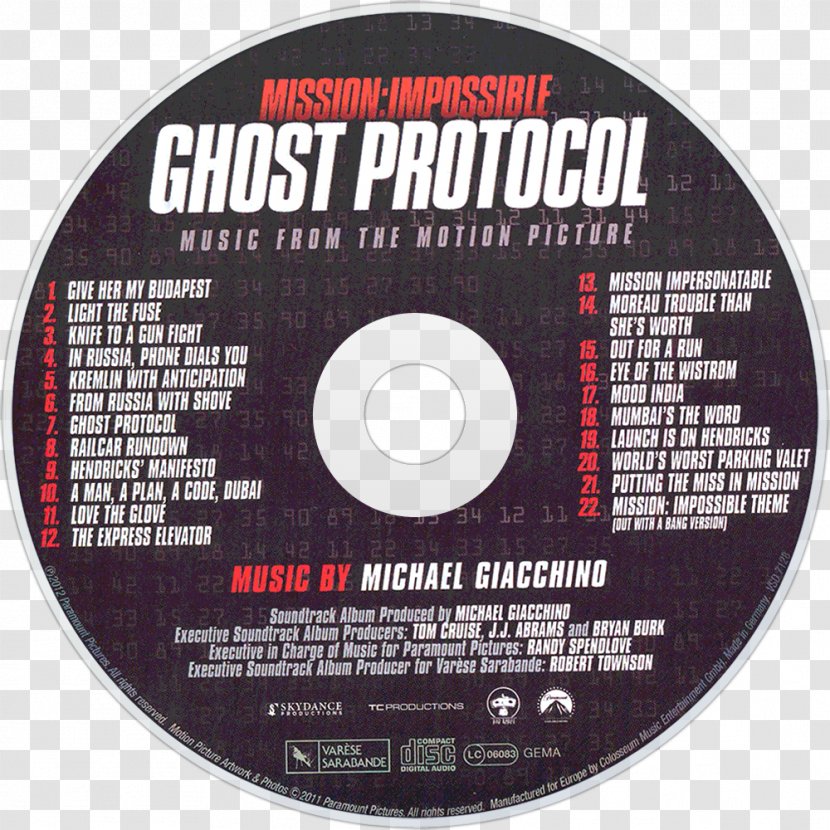 Mission: Impossible Ghost Protocol: Shooting Diary Compact Disc Film - Dvd Transparent PNG