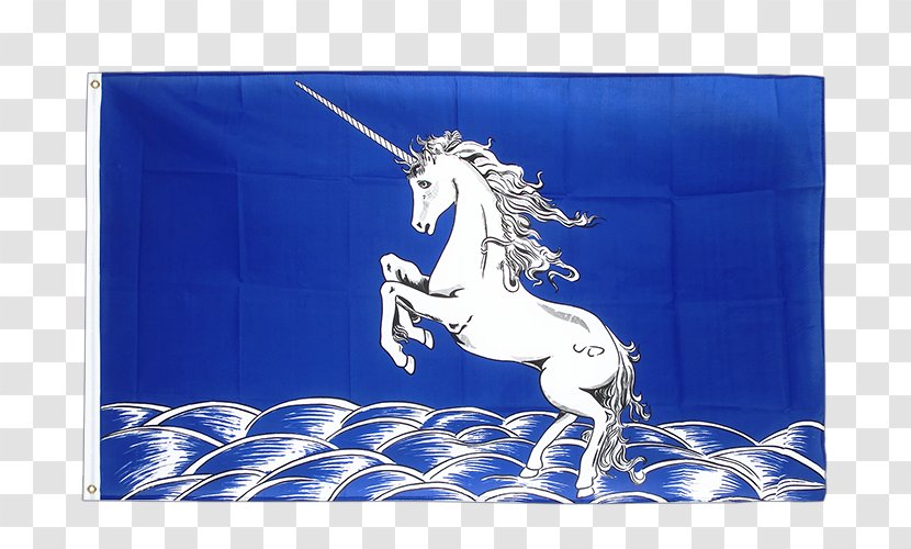 Unicorn Flag Fahne Blue Banner - Mythical Creature Transparent PNG