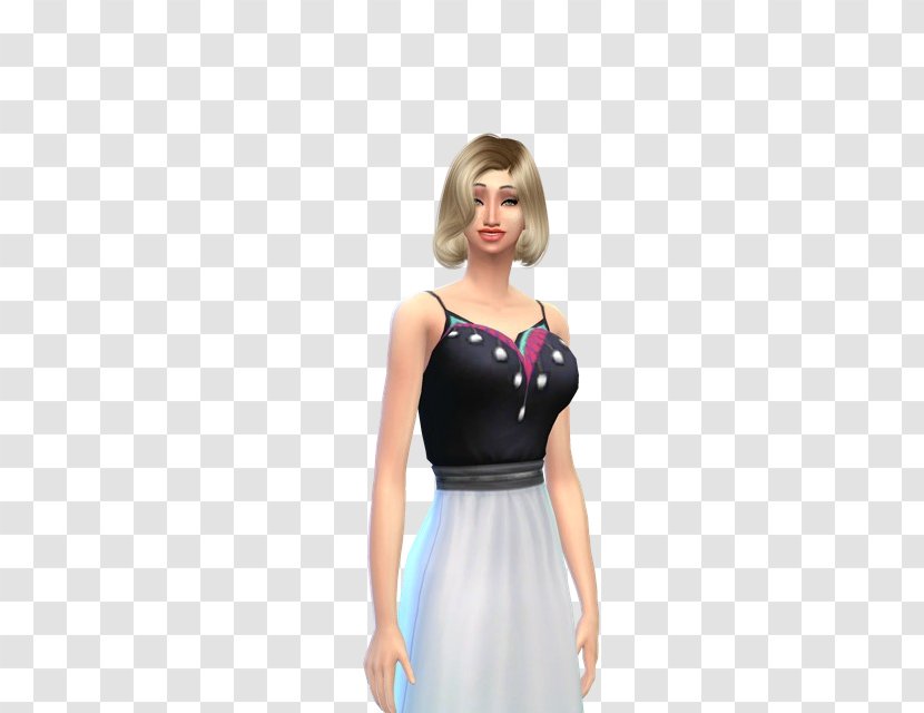 Cocktail Dress Shoulder Sleeve - Flower - Sims 4 Download Transparent PNG