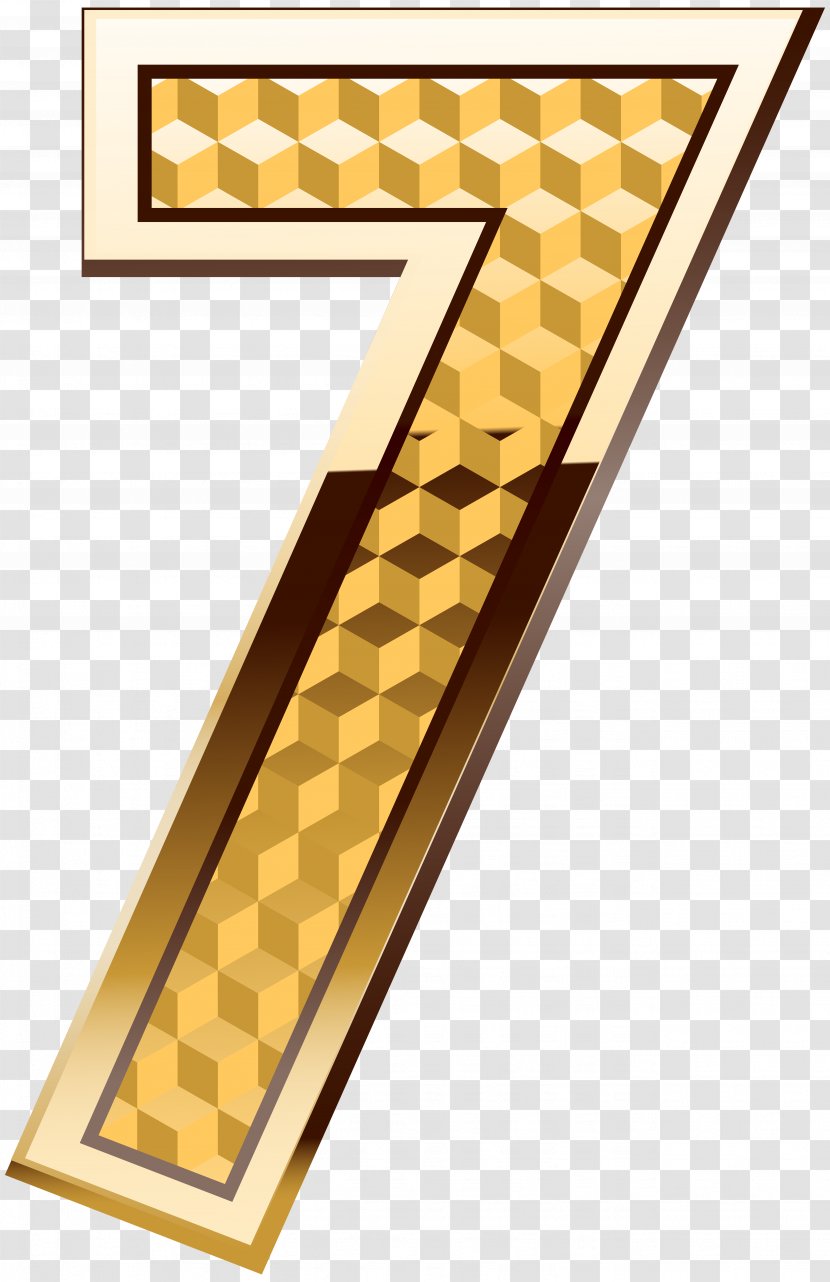 Mario Kart 8 Gold Clip Art - Symbol - Number Seven Image Transparent PNG