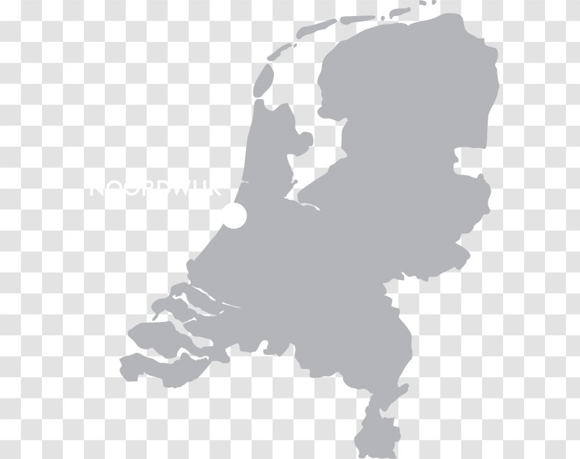 Netherlands Blank Map - Black And White Transparent PNG
