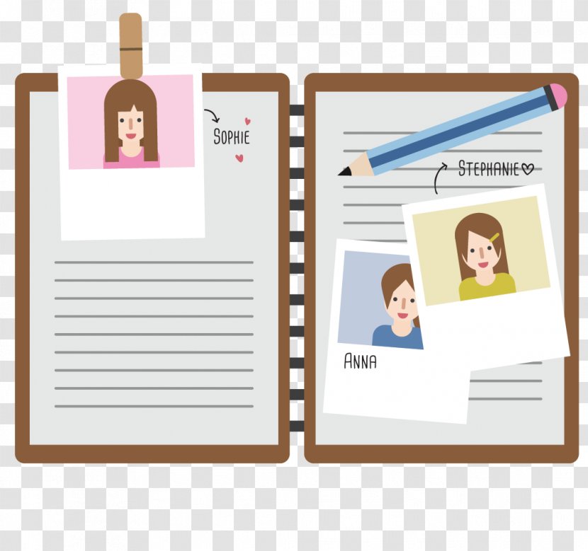Paper Yearbook - School - Vector Notebook-page Picture Recording Transparent PNG