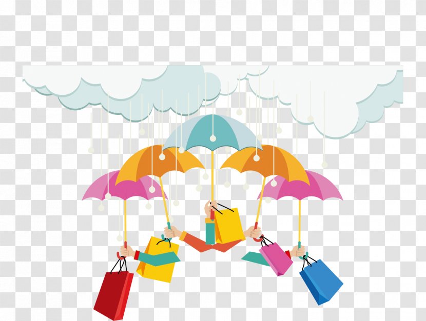 Illustration - Shopping - Sale On Rainy Days Transparent PNG