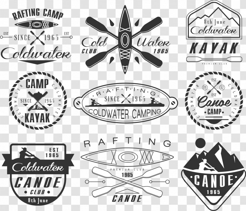 Vector Graphics Canoe Emblem Kayak Illustration - Canoeing And Kayaking - Modeling Transparent PNG