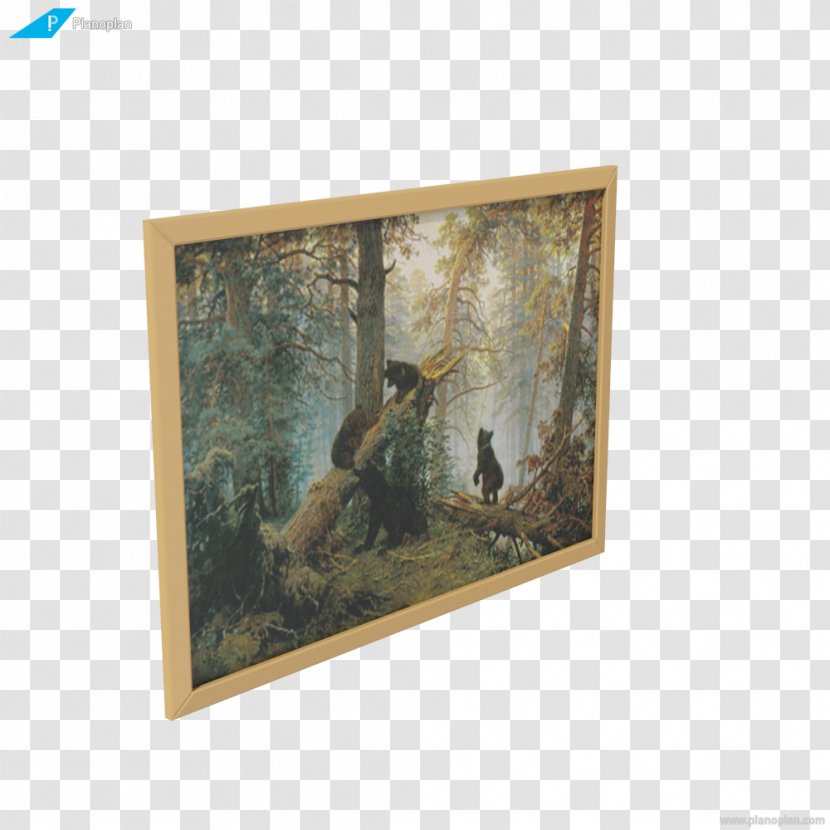 Morning In A Pine Forest Painting American Black Bear Canvas - Picture Frames Transparent PNG