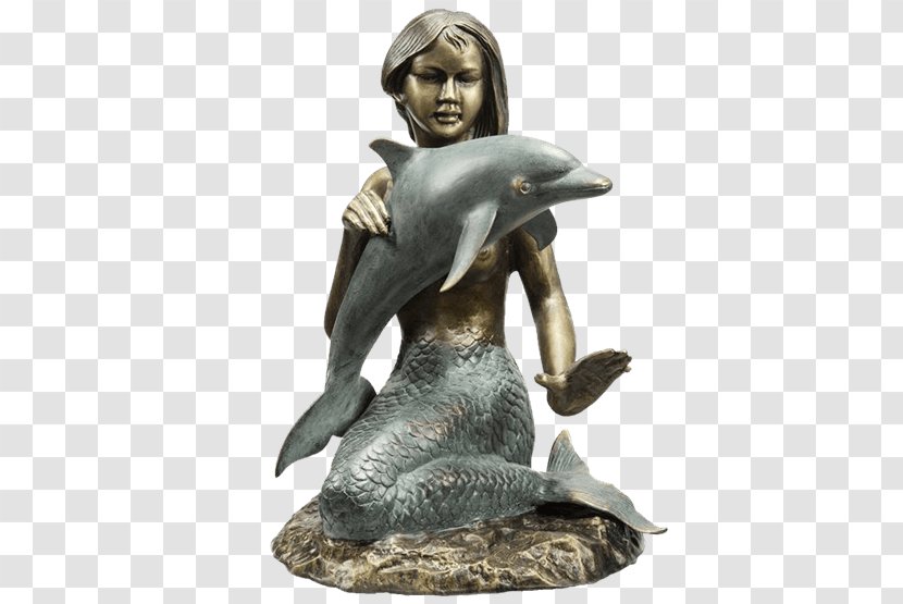 Bronze Sculpture Figurine - Statue - Mermaid Sitting Transparent PNG