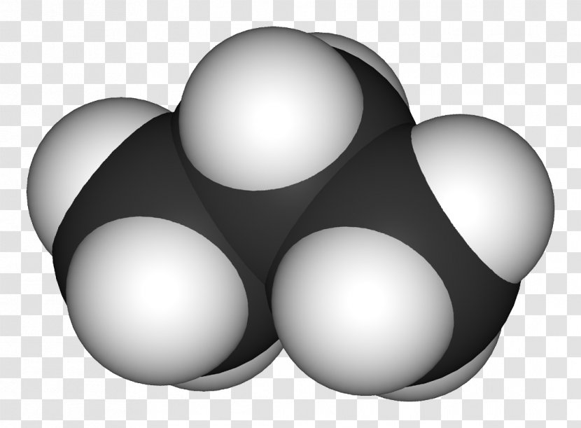 Space-filling Model Propane Ball-and-stick Alkane Chemistry - Methane - Filling Transparent PNG