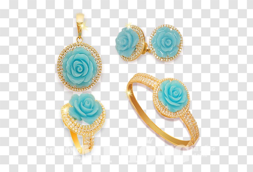 Turquoise Blue Earring Jewellery Rose - Body - Gemstone Transparent PNG